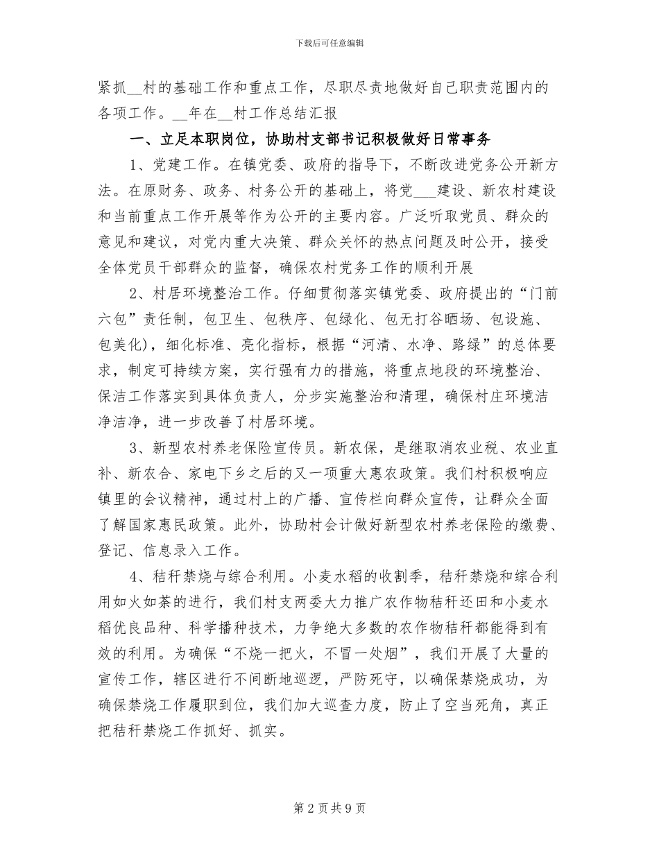 2024年村文书年度工作总结报告二_第2页