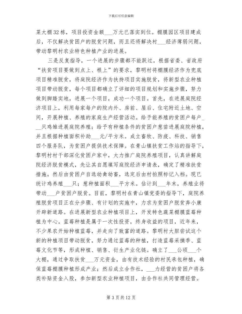 2024年村第一书记脱贫攻坚个人工作总结范文_第3页