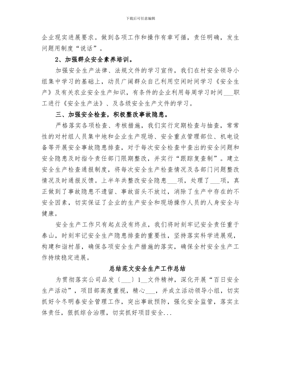 2024年村级组织安全生产总结_第2页