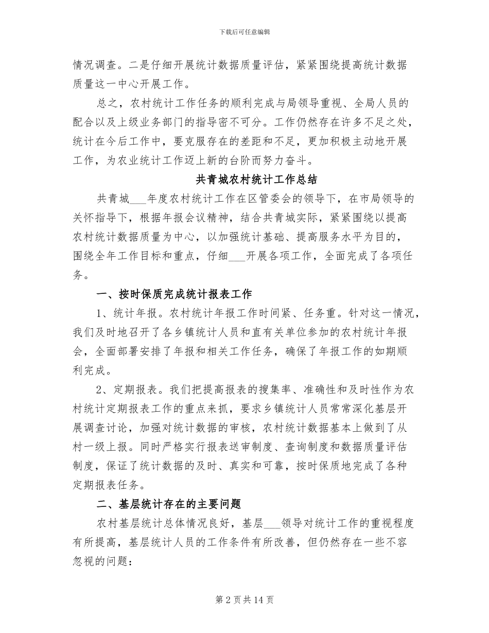 2024年村统计工作总结_第2页