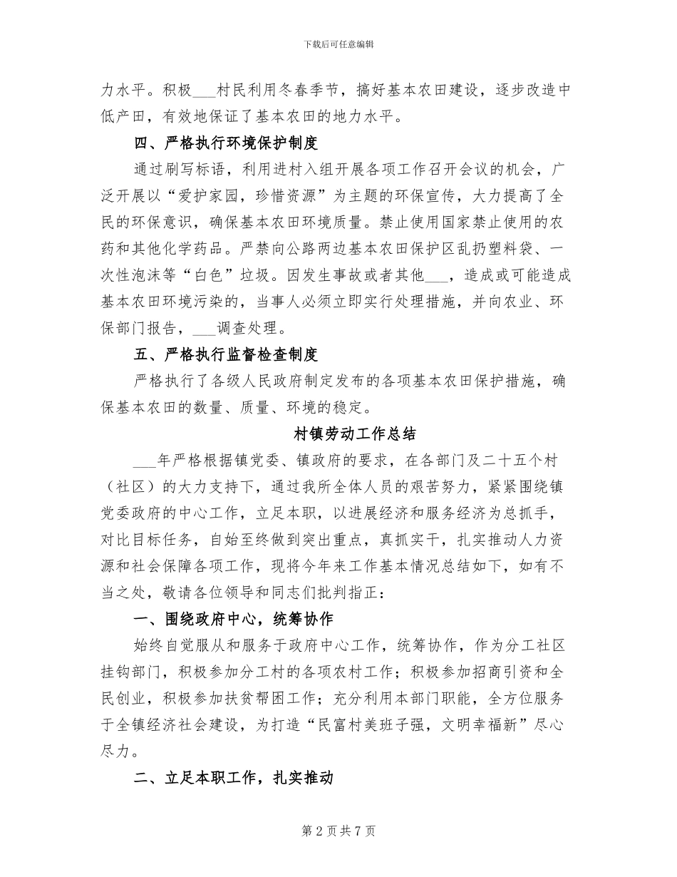 2024年村镇农田保障工作总结_第2页