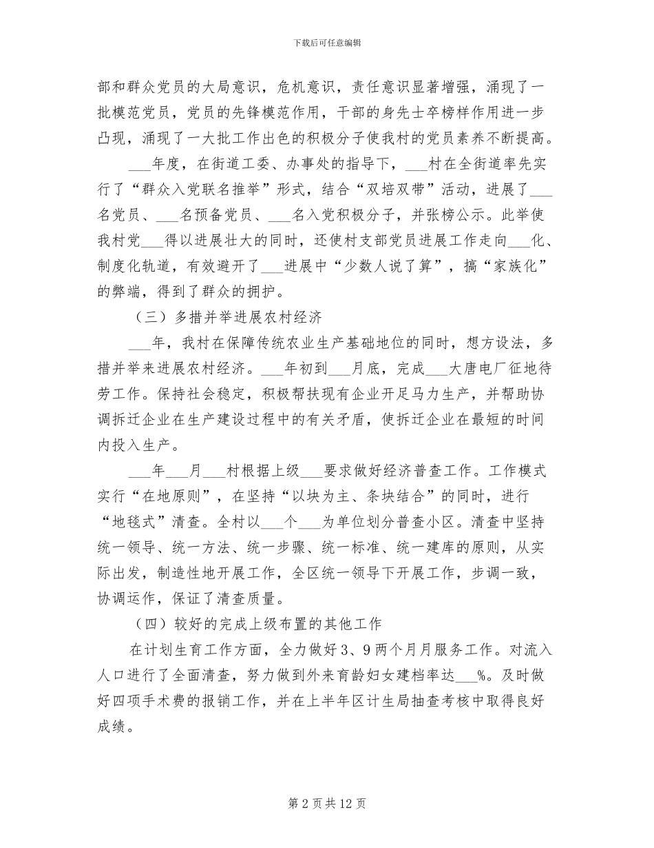 2024年村镇工作总结_第2页