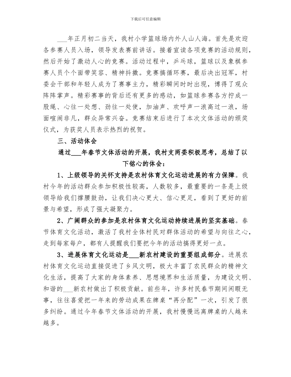 2024年村镇春节文化活动总结_第3页