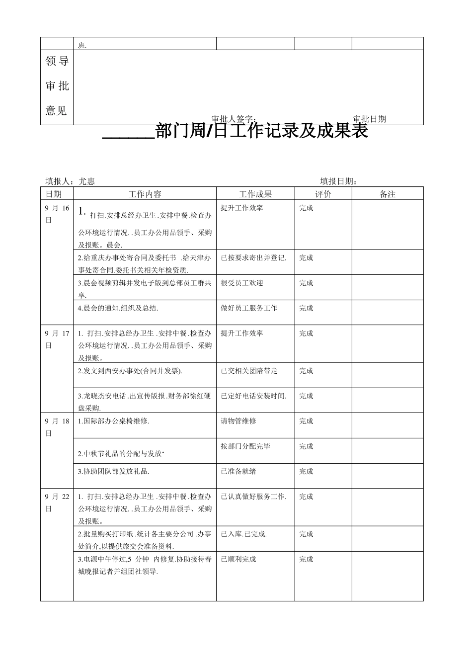 日工作记录及成果表_第3页