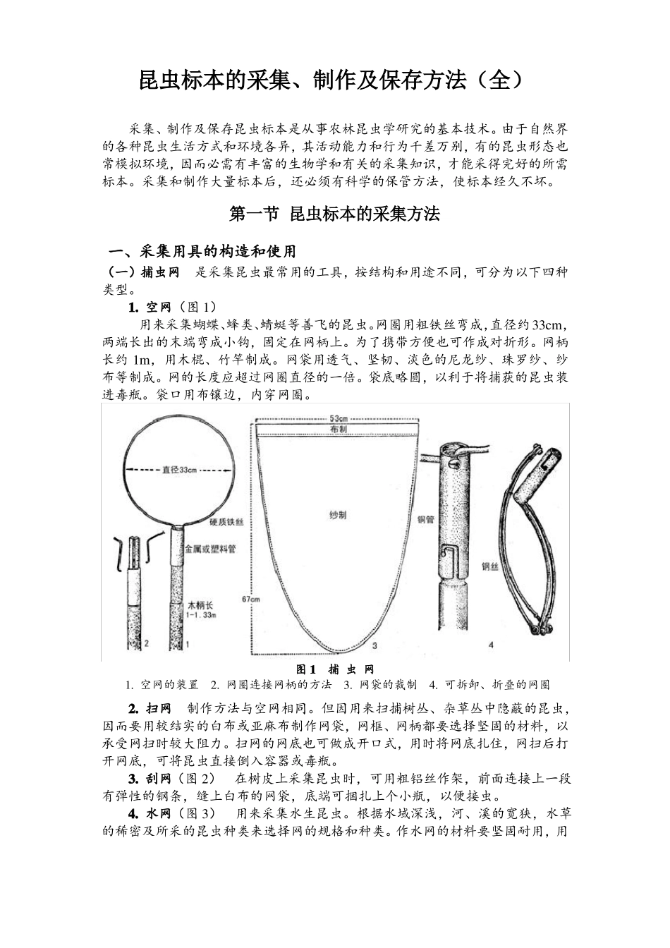 昆虫标本采集制作及保存方法最全_第1页