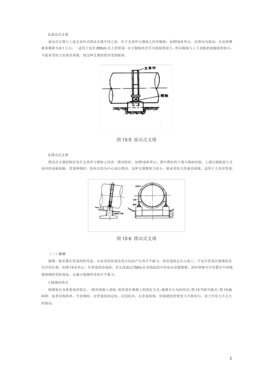 明钢管的敷设方式、镇墩、支墩和附属设备_第2页