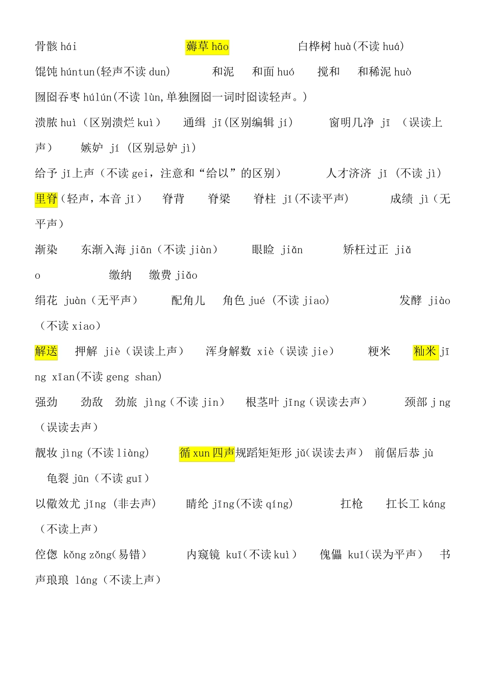 普通话易读错字词_第3页