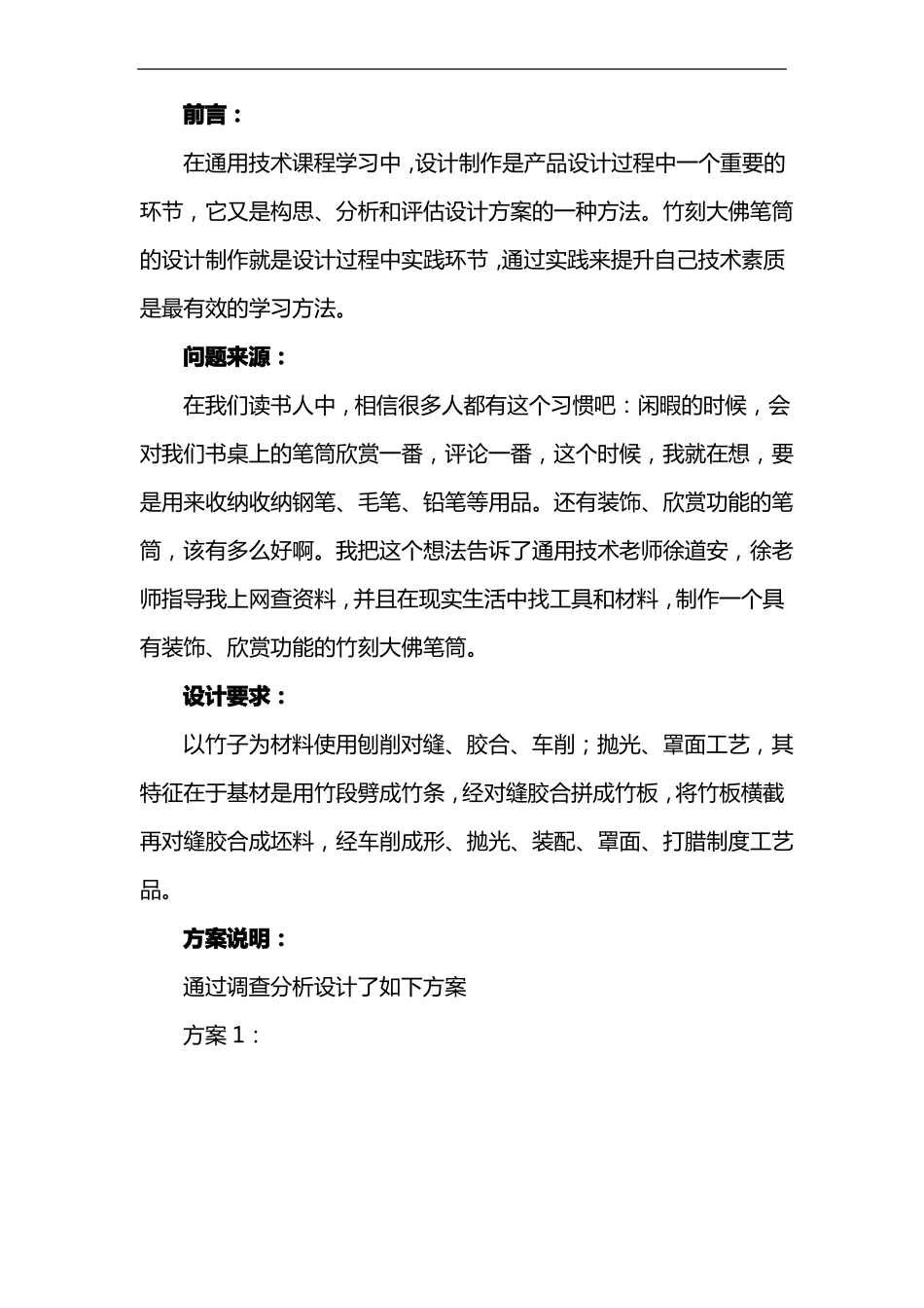 普通高中通用技术学生设计作品图文材料-高中技术作品_第2页