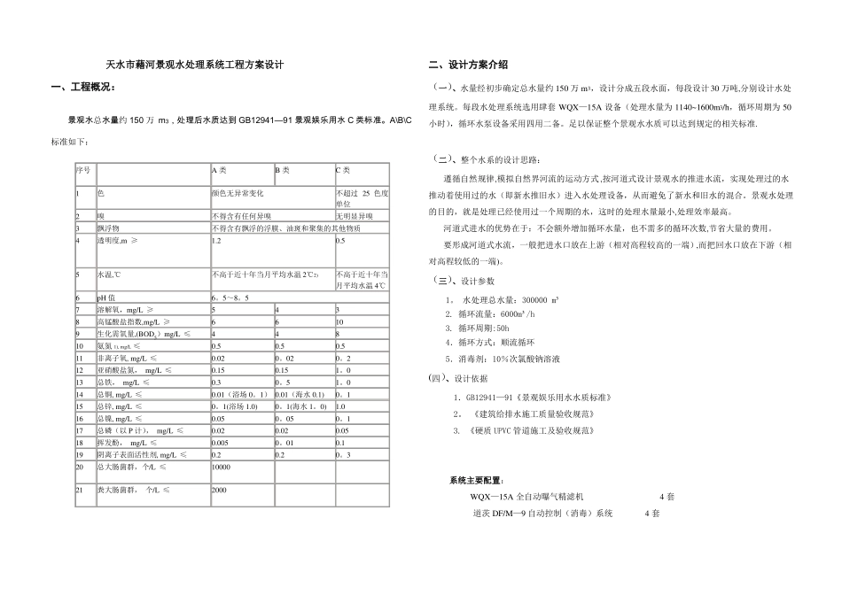 景观水处理设计方案_第1页