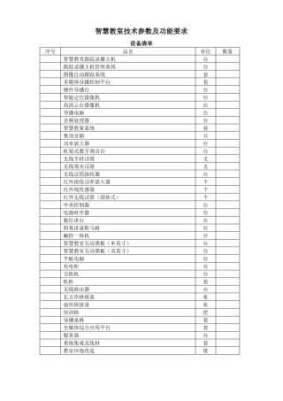 智慧教室技术参数及功能要求
