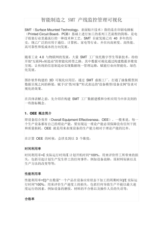 智能制造之SMT产线监控管理可视化