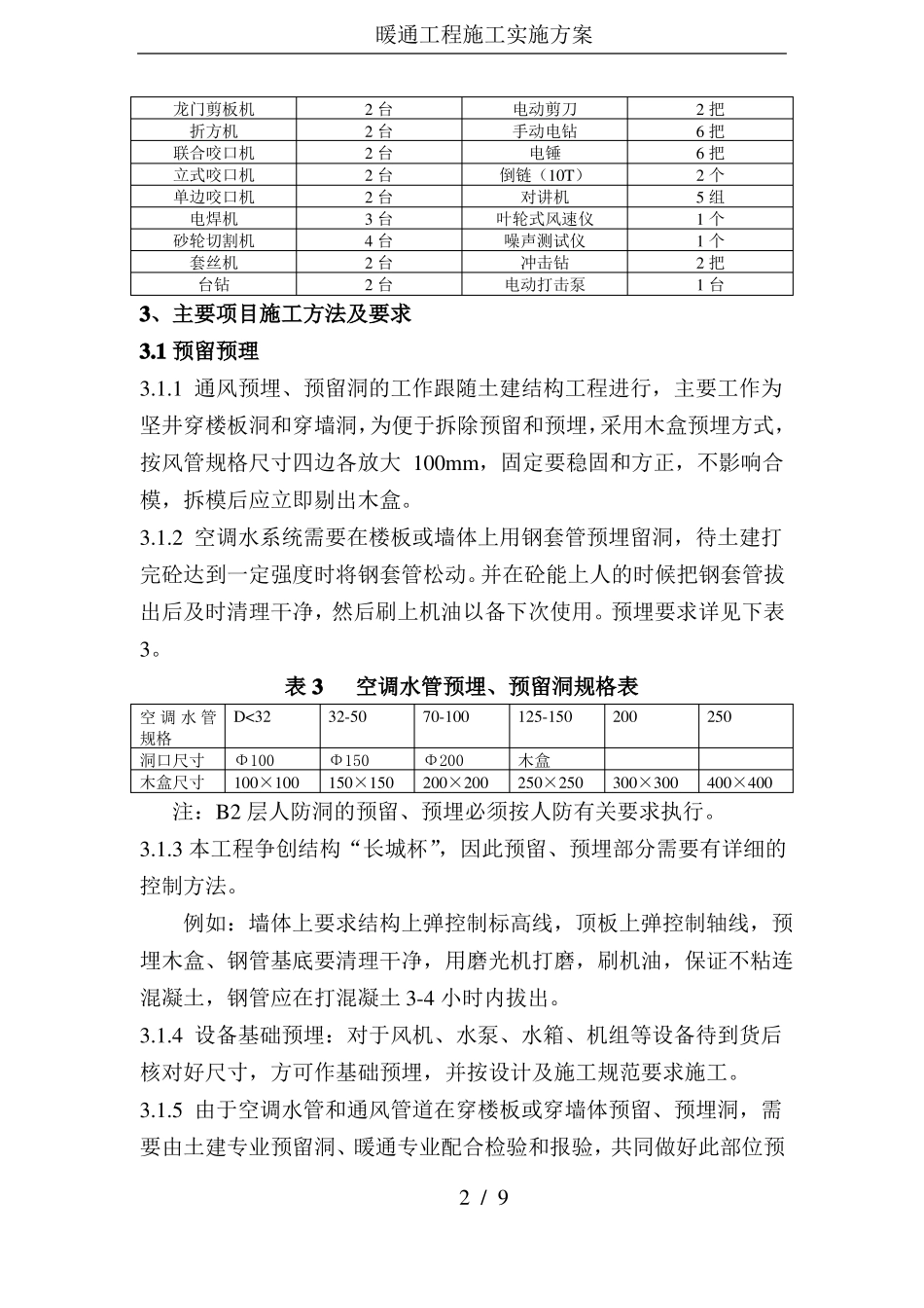 暖通工程施工实施方案_第2页