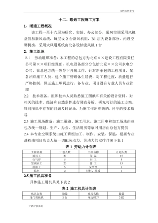 暖通工程施工方案72891