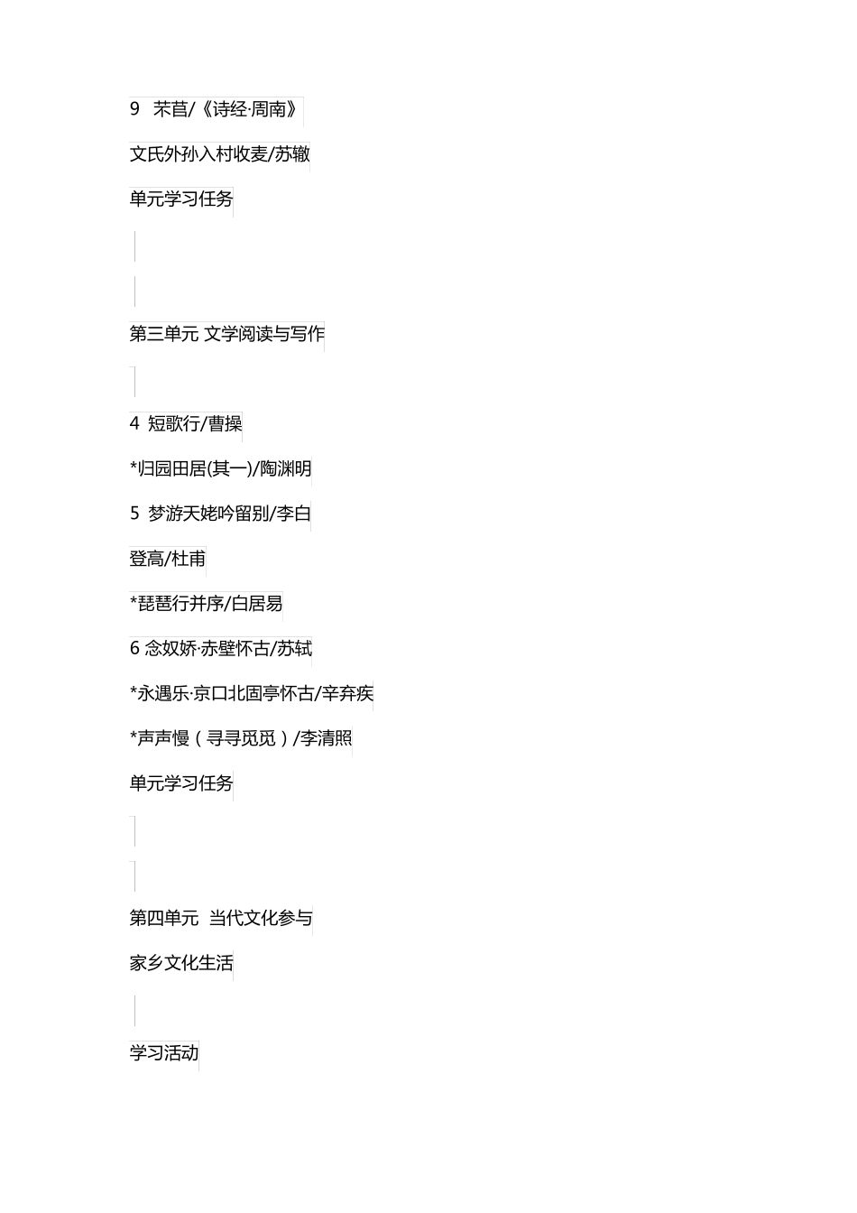 最全最新!高中语文新教材必修、选择性必修目录汇总_第2页