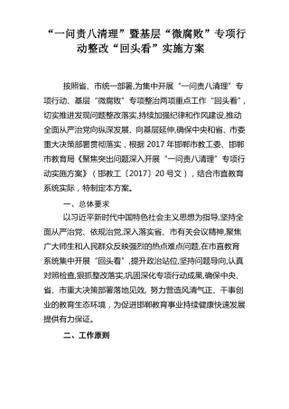 最新一问责八清理回头看方案