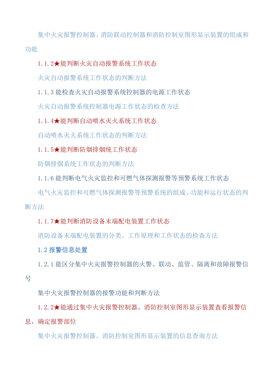 最新中级消防设施操作员：5大部分71项技能要求25项关键技能_第2页