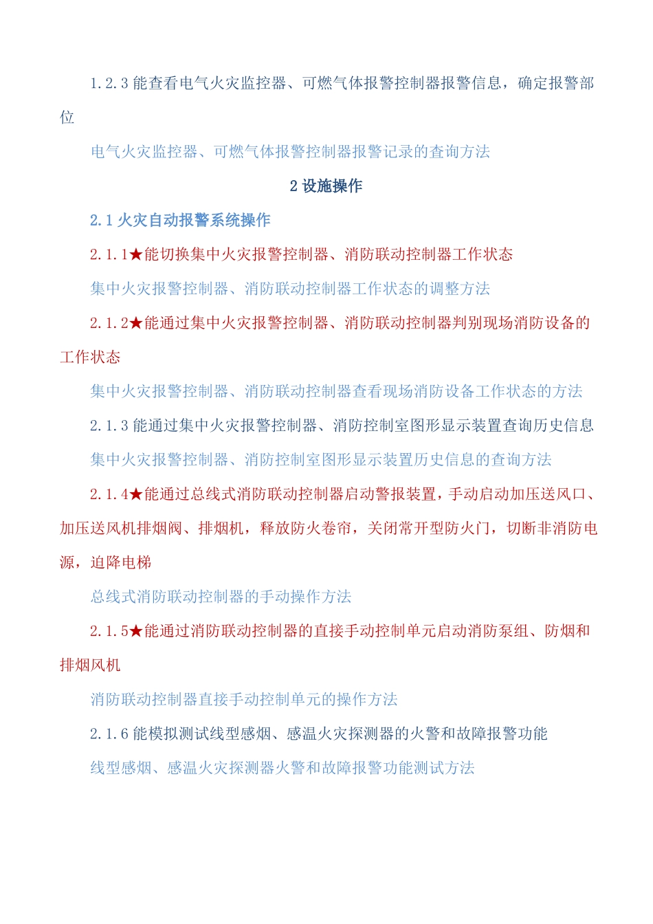 最新中级消防设施操作员：5大部分71项技能要求25项关键技能_第3页