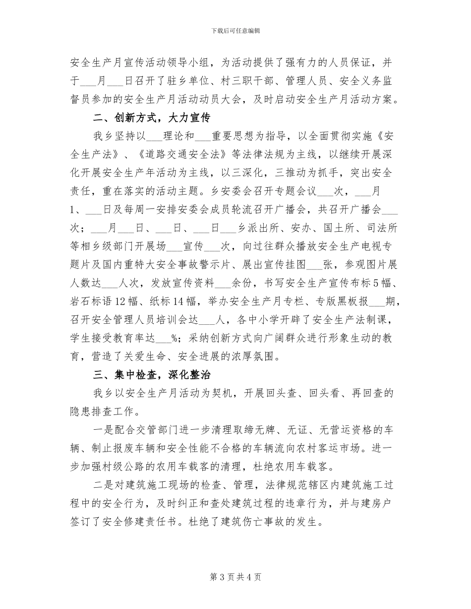 2024年某乡安全生产大检查工作总结_第3页