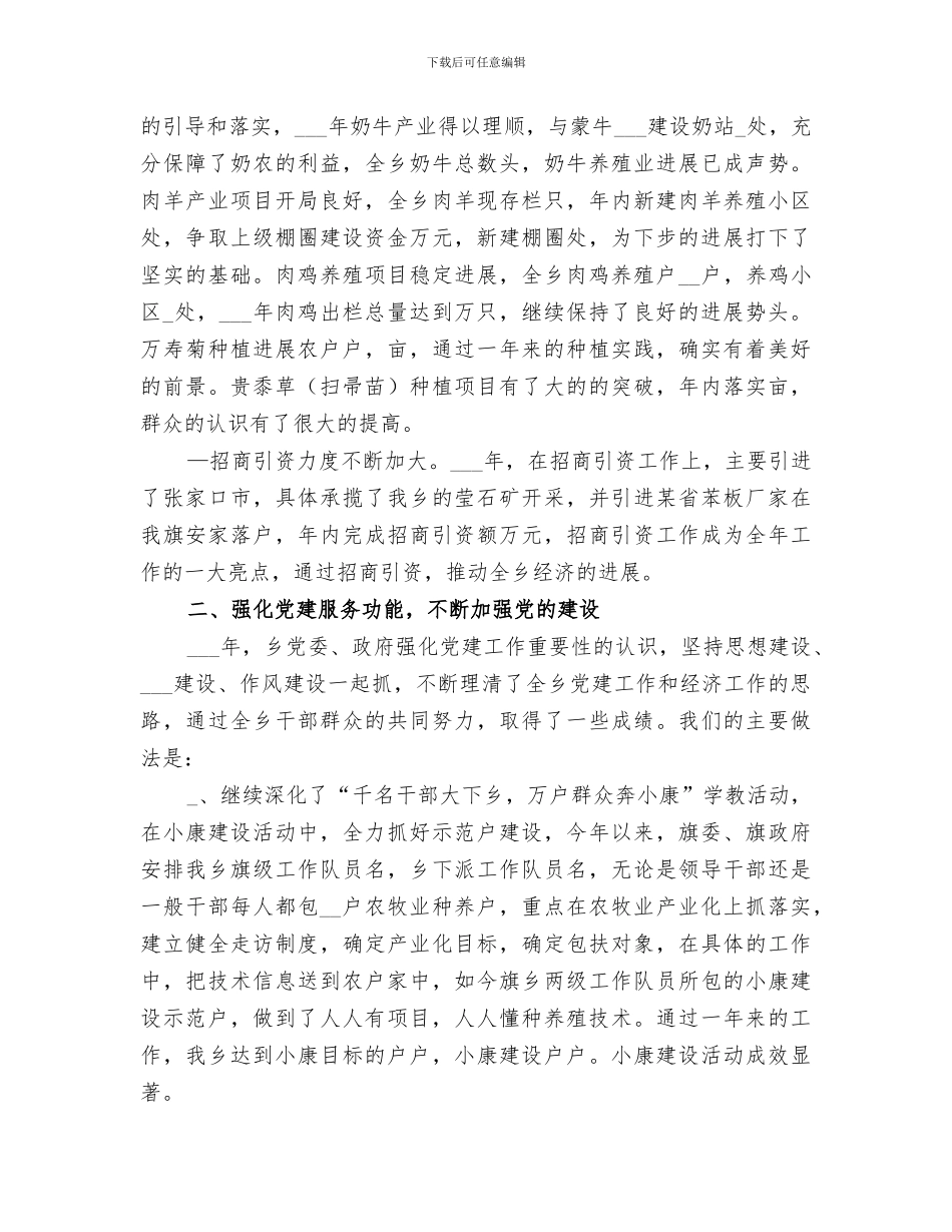 2024年某乡年度工作总结_第2页