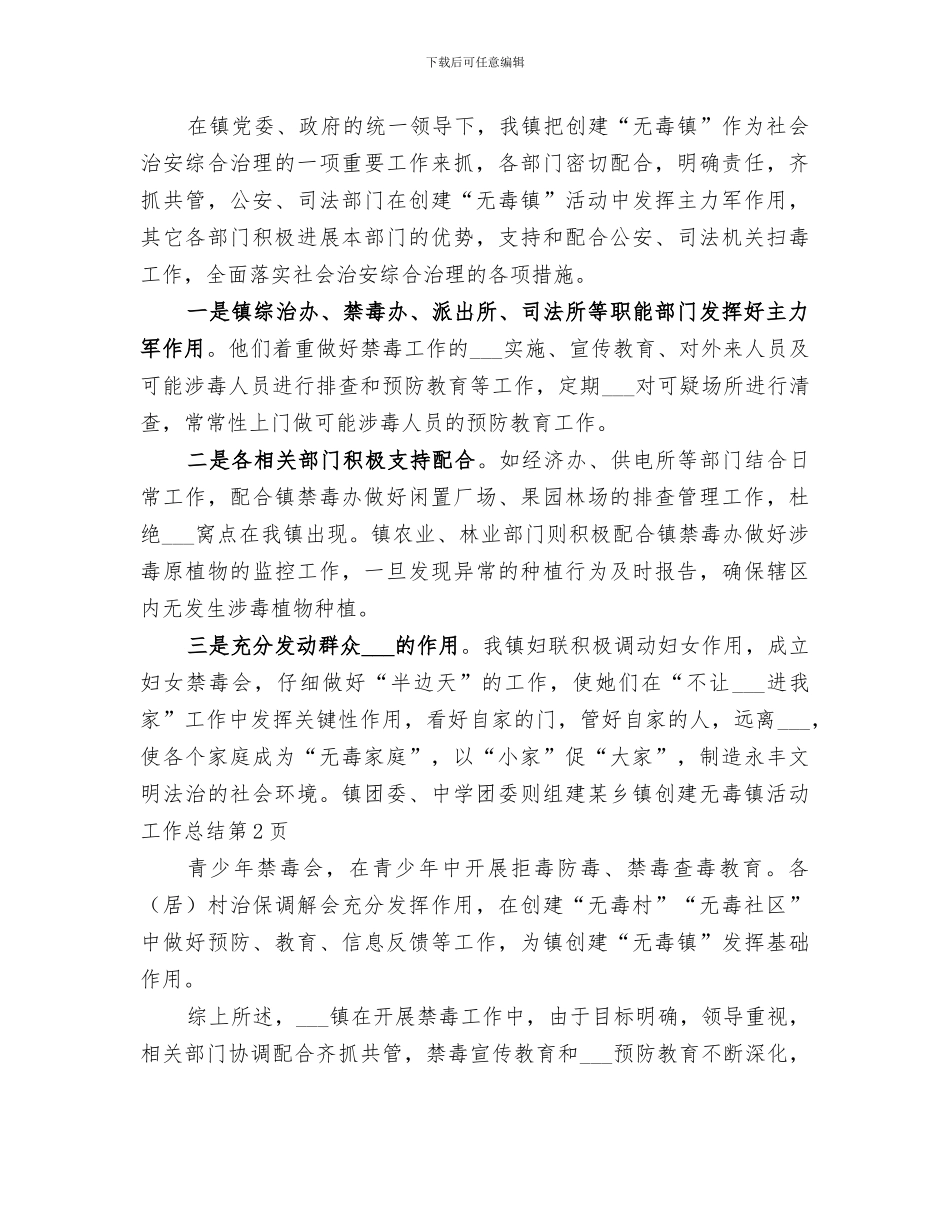 2024年某乡镇创建无毒镇活动工作总结_第3页