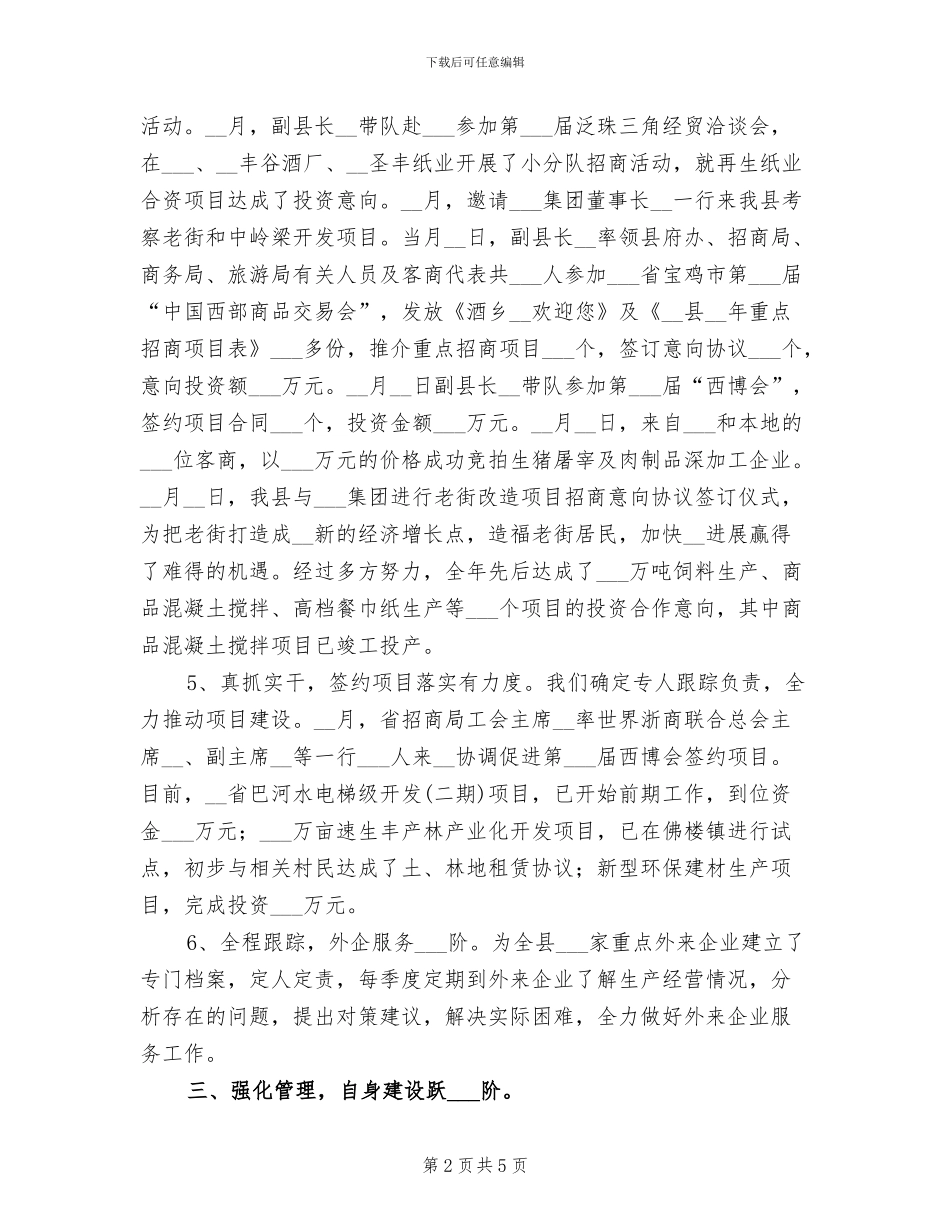 2024年某县招商引资工作总结_第2页