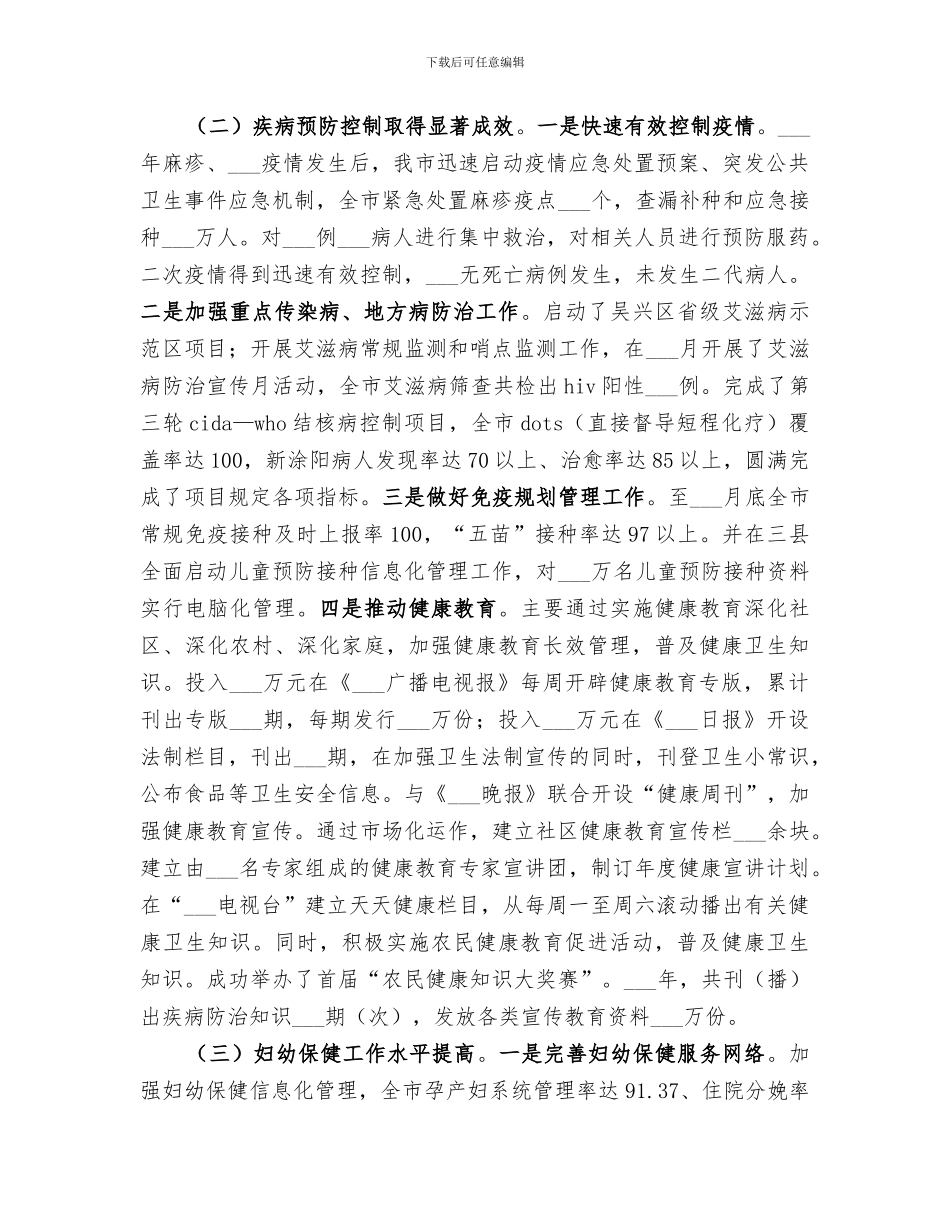 2024年某市卫生工作总结_第2页