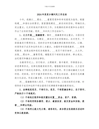 2024年某某乡镇纠风工作总结