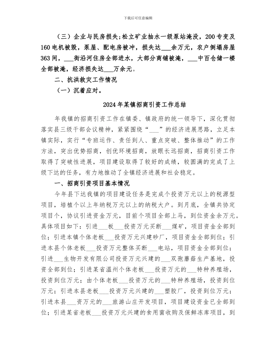 2024年某镇抗洪救灾工作总结_第2页