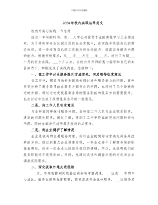 2024年校内实践总结范文