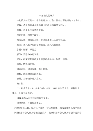 一起长大的玩具