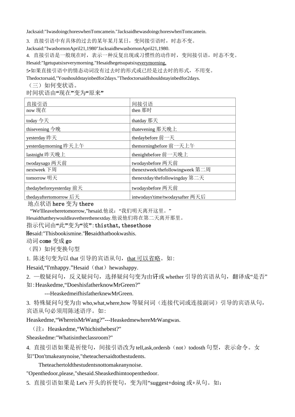 直接引语变间接引语的转换_第2页