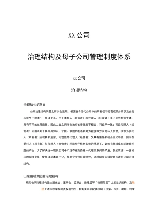 某公司管理制度体系及公司治理