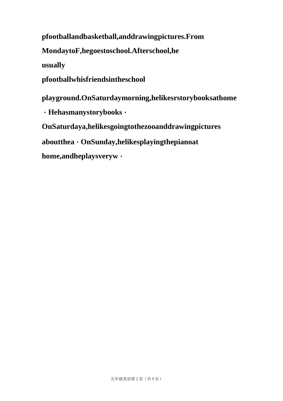 译林英语五年级上册完型填空练习_第2页