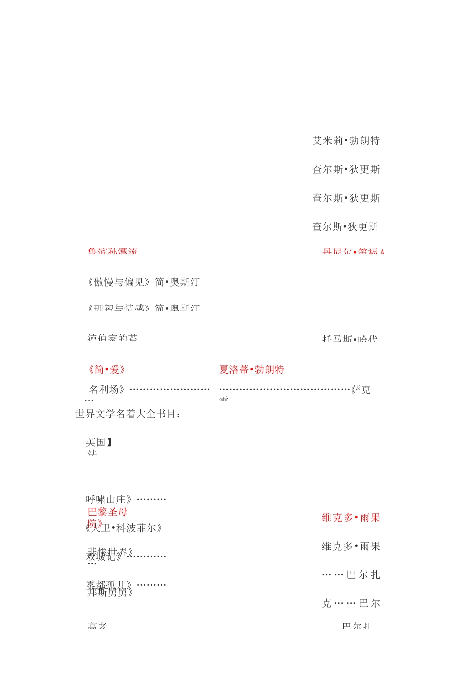 世界文学名著书目完整版_第2页
