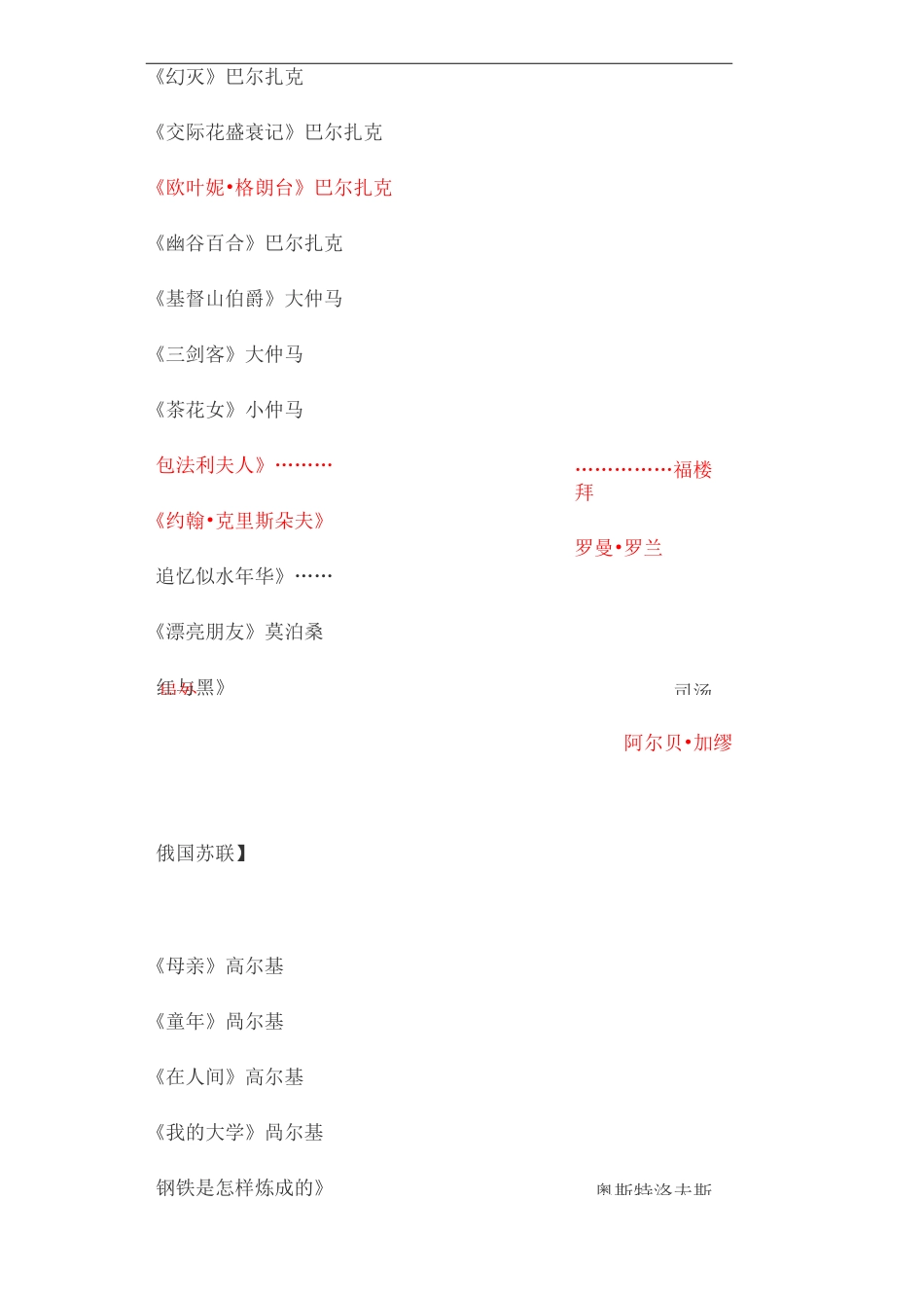 世界文学名著书目完整版_第3页