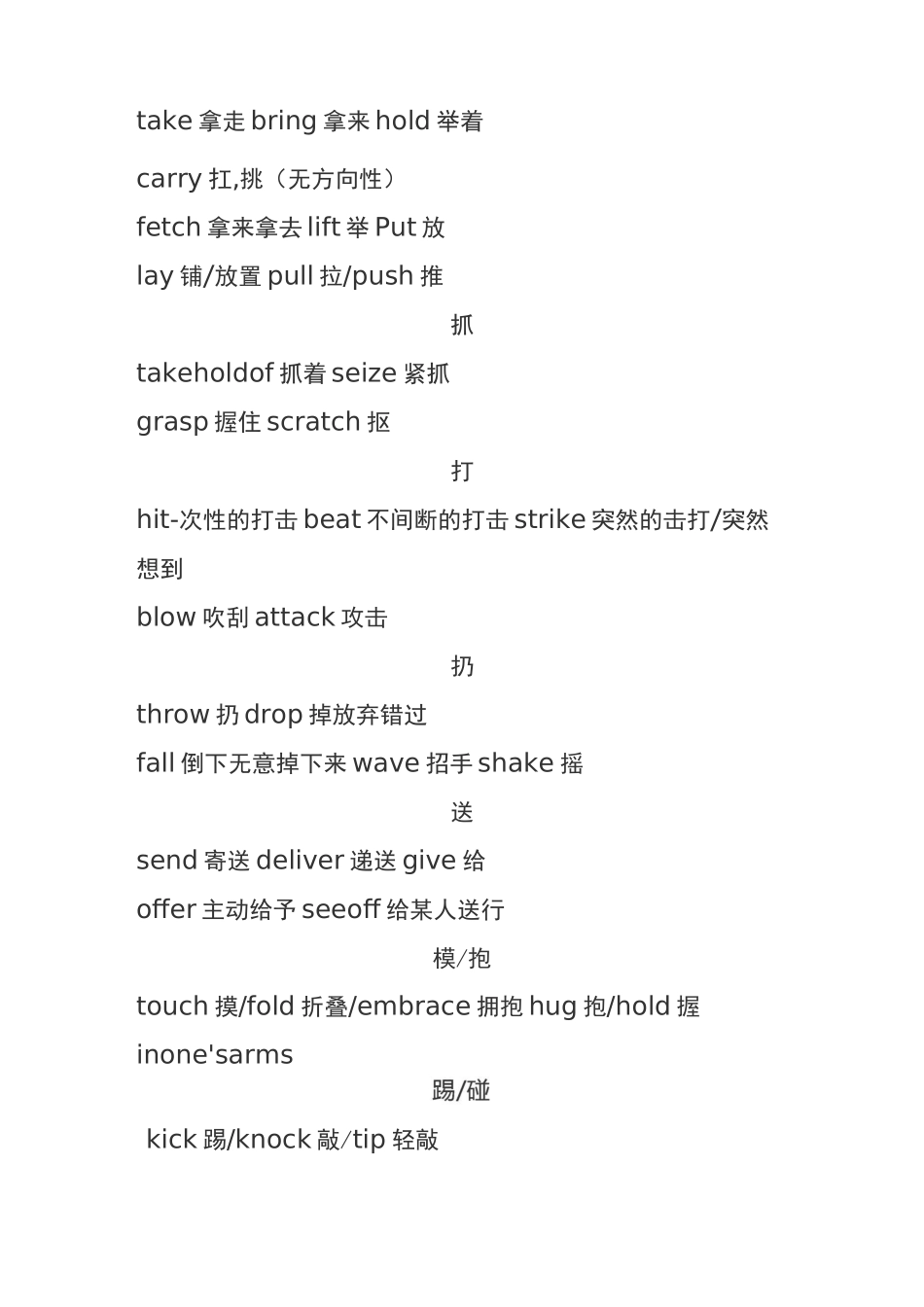 高考英语完型常考词汇_第3页