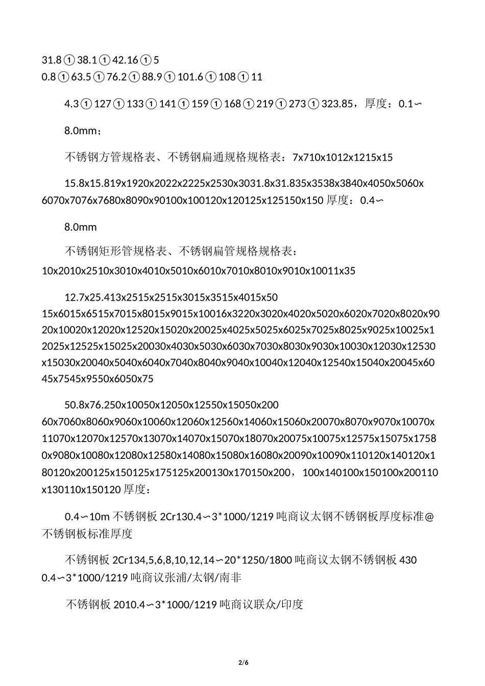 常见钢板的尺寸、规格_第2页