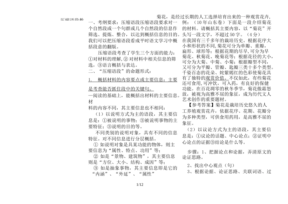 ※压缩语段教案设计_第1页