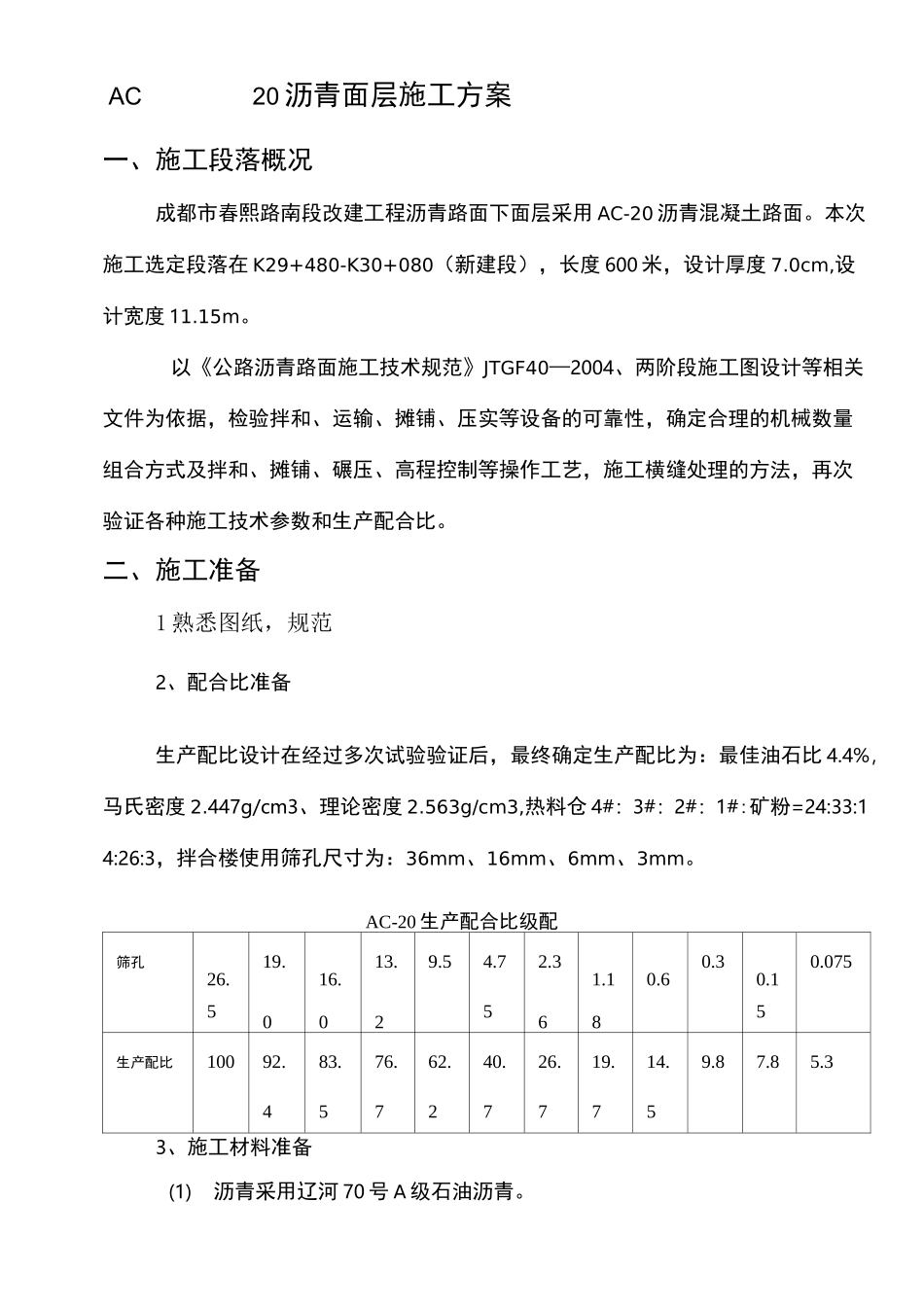 AC-20沥青面层施工方案_第1页