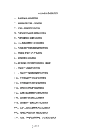 神经外科应急处置预案
