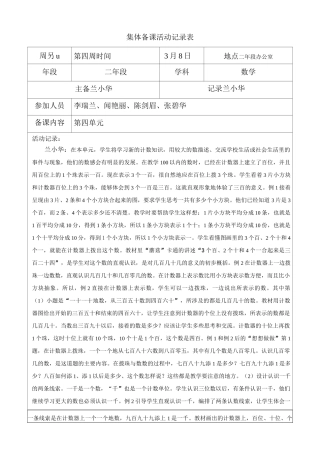 集体备课活动记录表