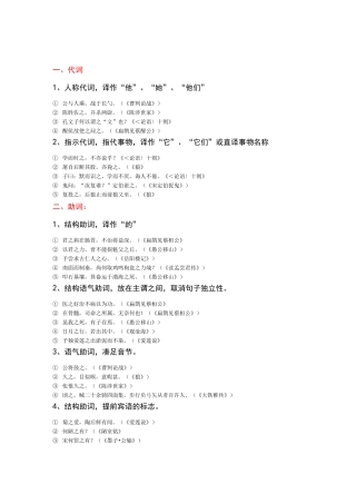 初中古文常用字词解释