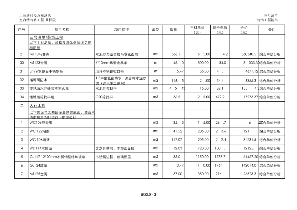 上海五星级酒店精装修报价清单15451452_第3页