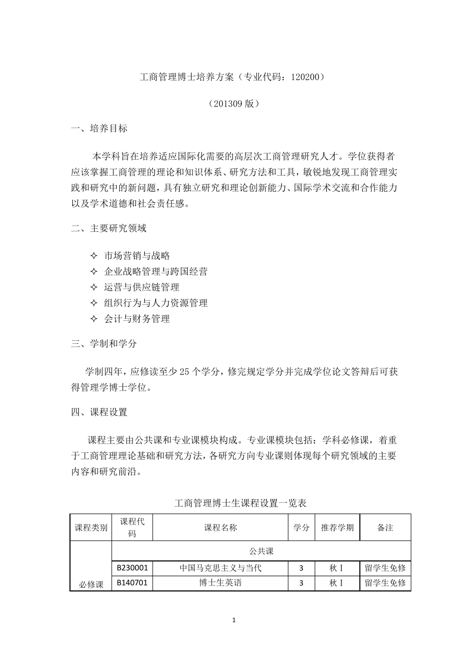 上海交通大学工商管理博士培养方案_第1页