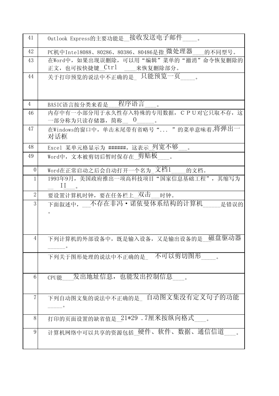 上海交通大学成人继续教育实用软件复习题(部分)——三次的课_第3页