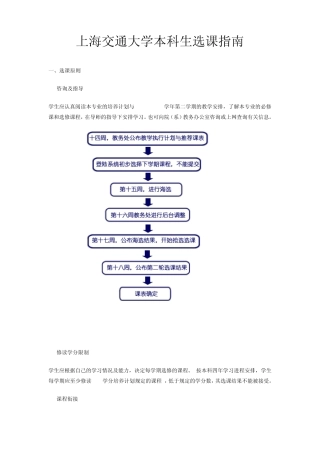 上海交通大学本科生选课指南