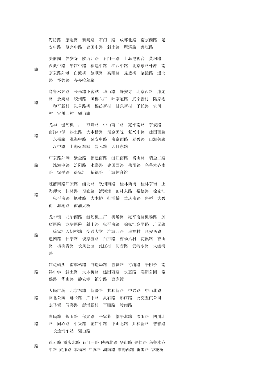上海公交车线路一览表_第3页