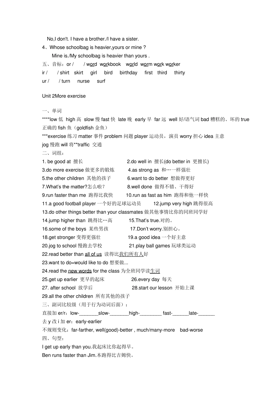 上海六年级英语下学期最详细的知识点汇总_第2页