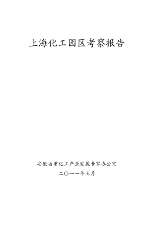 上海化工园区考察报告