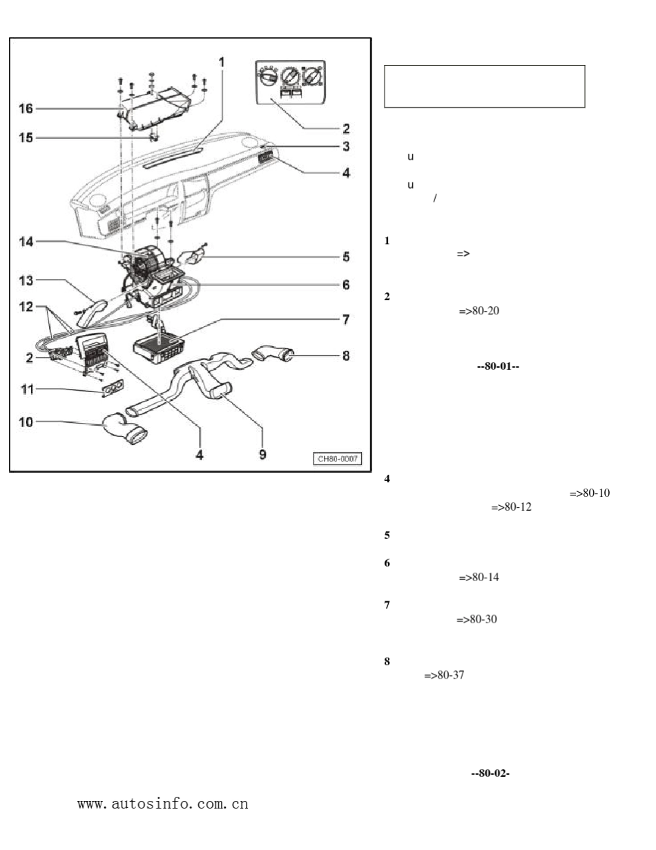 上海大众桑塔纳3000汽车维修手册通风空调系统_第1页